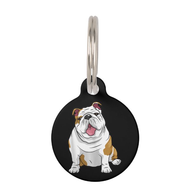 Hund| Funny English Bulldog Welpe Geschenk Haustiermarke (Vorderseite)