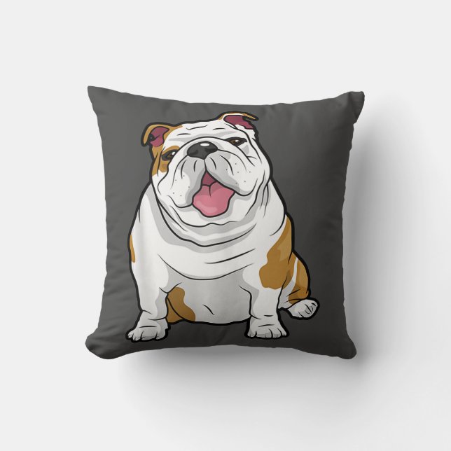 Hund| Funny English Bulldog Welpe Geschenk Kissen (Vorderseite)
