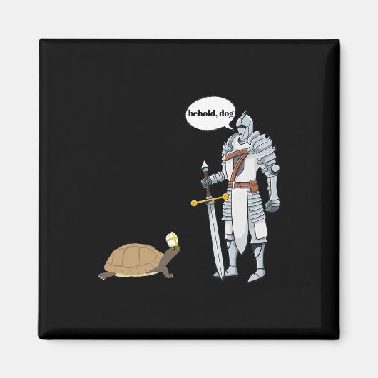 Hund Funny Turtle mit einem Priester hat Unglaubli Magnet (Vorne)