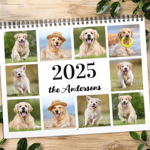 Hund für Fotos der Familie im neuen Jahr Erstellen Kalender