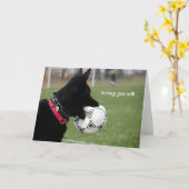 Hund für Fußball Karte (Gelbe Blume)