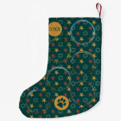 Hund für Heimtiere benutzerdefiniertes Retro-Muste Kleiner Weihnachtsstrumpf (Rückseite)