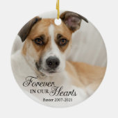 Hund für immer in unserem Herz-Foto Keramik Ornament (Hinten)