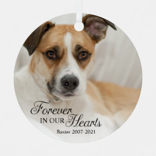 Hund für immer in unserem Herz-Foto Ornament Aus Metall