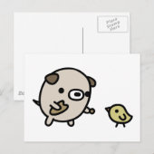 Hund Fütternd Vögel Postkarte (Vorne/Hinten)