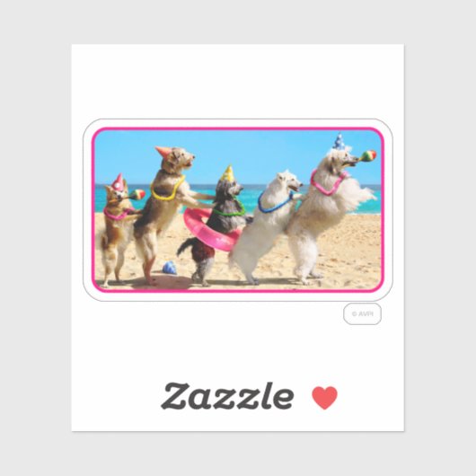 Hund Geburtstag Party Conga Line Aufkleber (Blatt)