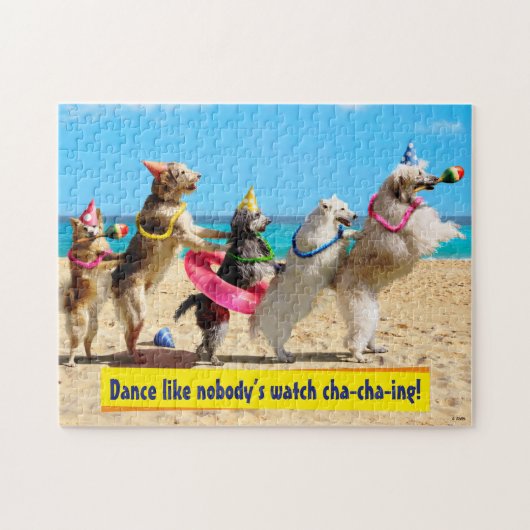 Hund Geburtstag Party Conga Line Puzzle (Horizontal)