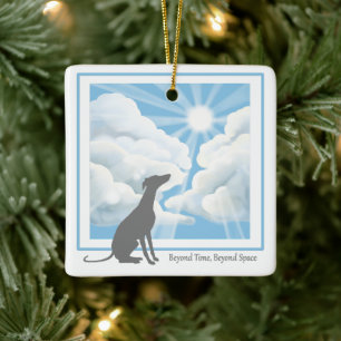 Hund Gedenk Keramik-Ornament - Windhund Keramikornament