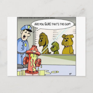 Hund gegen Hydrant Polizei Lustige Geschenke & T-S Postkarte