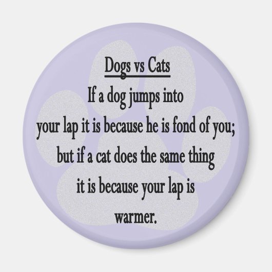 Hund gegen Katze Magnet (Vorne)