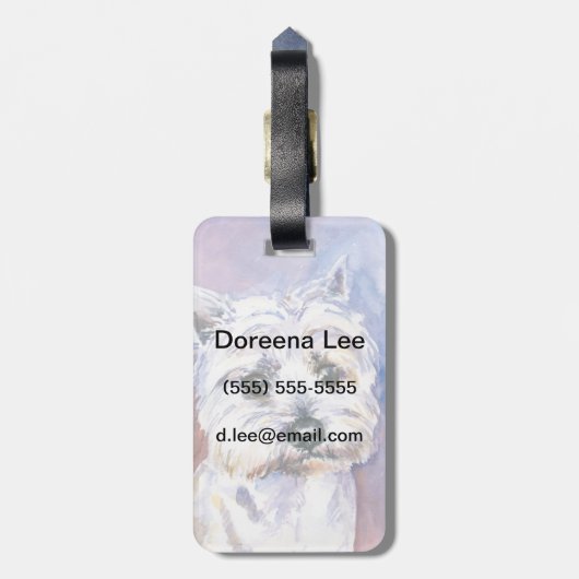 Hund Gepäckanhänger (Rückseite vertikal)