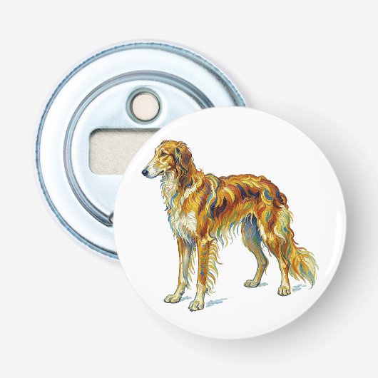Hund Geschenk Lebendige Bunte Saluki Hund Design Flaschenöffner (Vorderseite)