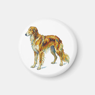 Hund Geschenk Lebendige Farbige Saluki Hund Design Magnet