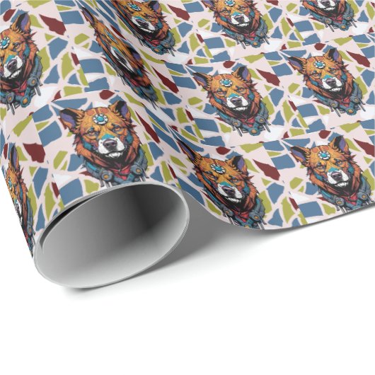 Hund Geschenkpapier (Rolleneckpunkt)