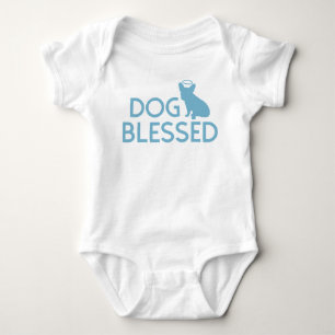 "Hund gesegnete" französische Baby Strampler