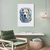 Hund Gesicht bläulich graues ästhetisches Mosaik [ Poster