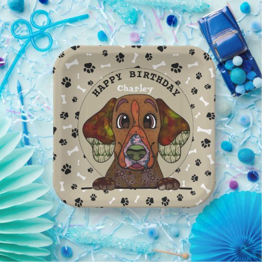 Hund Gesicht Englisch Pointer Geburtstag Pappteller (Party)