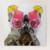 Hund Getty Bild-| mit Cocktail-Gläsern Puzzle (Horizontal)