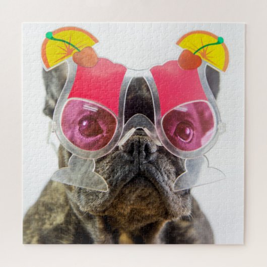 Hund Getty Bild-| mit Cocktail-Gläsern Puzzle (Horizontal)