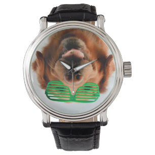 Hund Getty Bild- mit Gläsern Armbanduhr