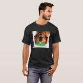 Hund Getty Bild-| mit Gläsern T-Shirt (Vorne ganz)