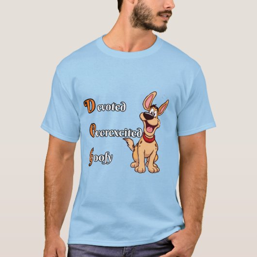 Hund: Geweiht übererregt Goofy. T-Shirt (Vorderseite)