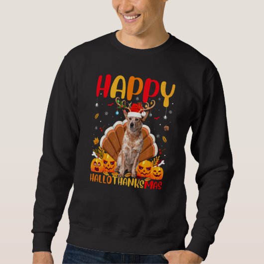 Hund Glücklicher Blauer Heeler Hund Hellothanksma Sweatshirt (Vorderseite)
