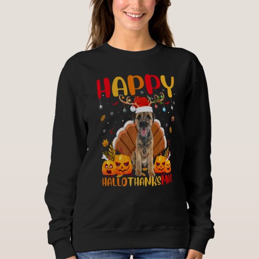Hund  Glücklicher Border Terrier Hund Hellothanksm Sweatshirt (Vorderseite)