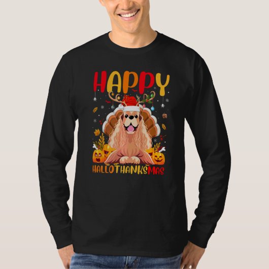 Hund Glücklicher Cocker Spaniel Hund Hellothanksm T-Shirt (Vorderseite)