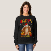 Hund Glücklicher Golden Retriever Hund Hellothank Sweatshirt (Vorne ganz)