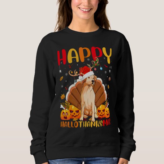 Hund Glücklicher Golden Retriever Hund Hellothank Sweatshirt (Vorderseite)