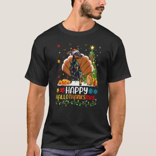 Hund   Glücklicher Zwergpinscher Hund Hellothanksm T-Shirt (Vorderseite)