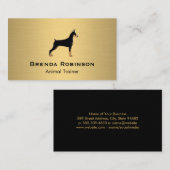 Hund | Gold-Metallic-Hintergrund Visitenkarte (Vorne/Hinten)