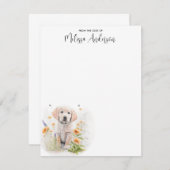 Hund Golden Retriever Moderne Wasserfarbe Mitteilungskarte (Vorne/Hinten)