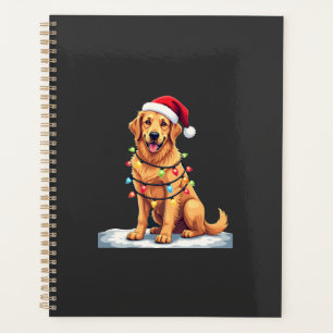 Hund Golden Retriever Santa Weihnachten Xmas Licht Planer