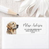 Hund Golden Retriever Wasserfarbige Rücksendeadres (Insitu)