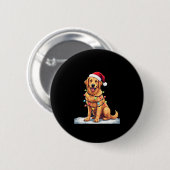 Hund Golden Retriever Weihnachten Weihnachten Weih Button (Vorne & Hinten)