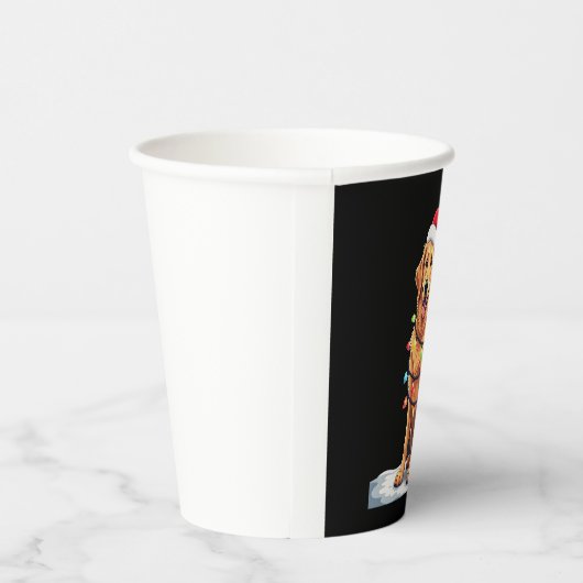 Hund Golden Retriever Weihnachten Weihnachten Weih Pappbecher (Rechts)