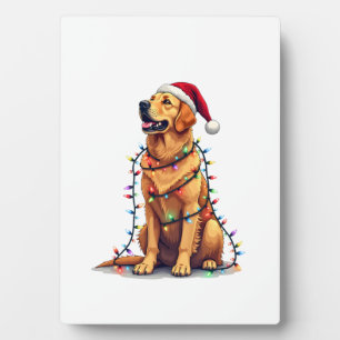 Hund Golden Retriever Weihnachtsmann Christmas Xma Fotoplatte