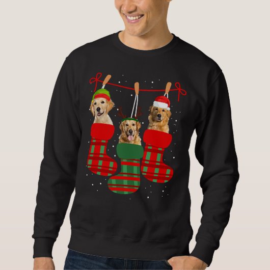 Hund Golden Retriever Weihnachtssocken Sweatshirt (Vorderseite)