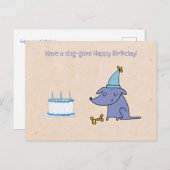 Hund Gone Happy Birthday Custom Postkarte (Vorne/Hinten)