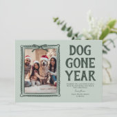 Hund Gone Year Green Foto Weihnachten (Stehend Vorderseite)
