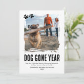 Hund Gone Year Niedlich Foto Weihnachten (Stehend Vorderseite)