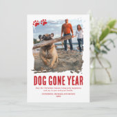Hund Gone Year Red Foto Weihnachten (Stehend Vorderseite)