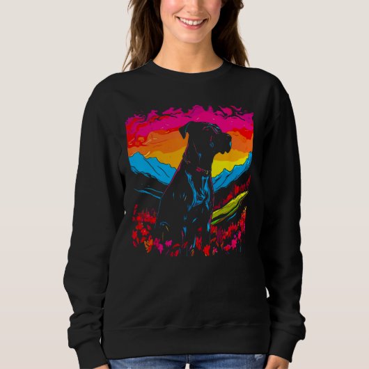 Hund Great Dane Pop Art Sweatshirt (Vorderseite)