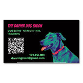🎀 Hund Groomer Dog QR Magnetische Visitenkarte (Vorderseite)