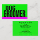 Hund Groomer Hot Green Hot Pink Visitenkarte (Vorne/Hinten)