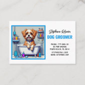 Hund Groomer Niedlich Puppy Blue Visitenkarte (Vorderseite)