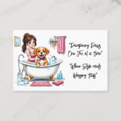 Hund Groomer Niedlich Puppy Visitenkarte (Rückseite)