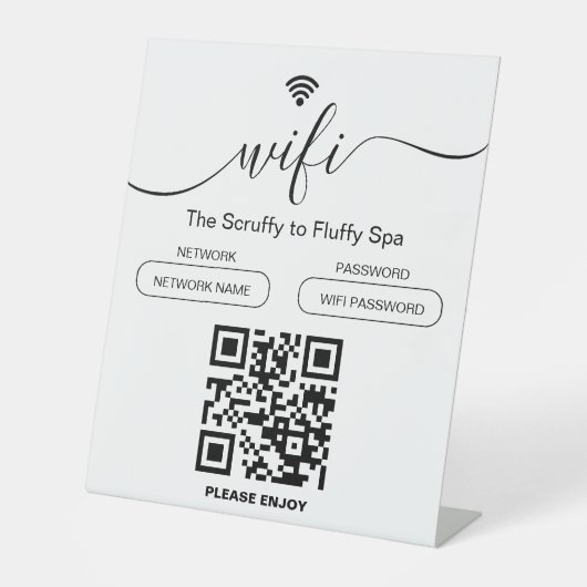 Hund Grooming Business Signieren Kostenloses WiFi- Sockelschild (Vorderseite)